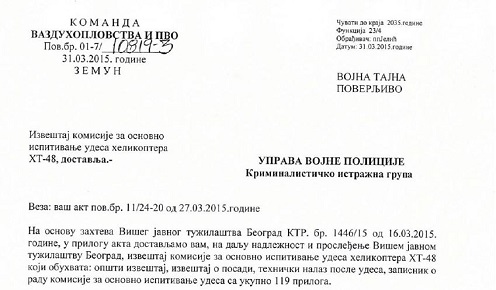 DOKUMENT: Izveštaj stručne komisije koju je formirao komandant RViPVO