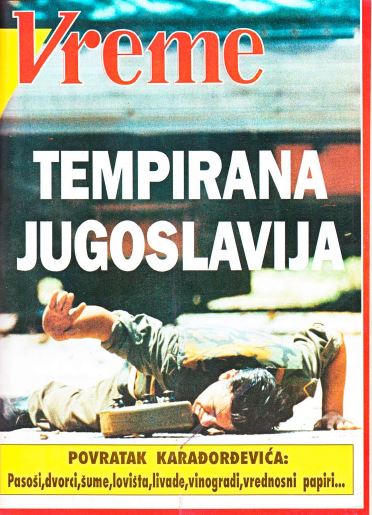 Prilog kulturi sećanja naslovna strana Vremena broj 48  od 23. septembra 1991.)